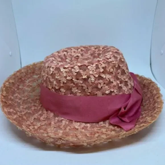 Vintage Union Made Pink Hat with Pink Ribbon - Picture 4 of 8